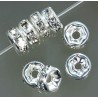 Lot de Perles Strass Intercalaires Argentées 8mm - Choisissez votre quantité de 5 à 50 pièces en Métal Ar