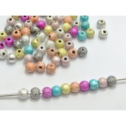 Assortiment de 50 perles acryliques Stardust 4mm avec trou de 1mm - Parfaites pour vos créations - Couleurs v