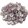 Lot de 20 perles rondelles strass argentées 8mm, violettes - idéales pour bijoux - trou de 1,5mm - en métal