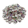 Lot de 20 perles rondelles strass argentées en métal - couleurs mixtes et multicolores - 8mm - trou de 1,5mm