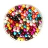 50 perles acryliques 6mm imitation brillant - large choix de couleurs incluant marron, doré, fuchsia, noir et