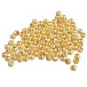 Lot de 50 perles métalliques dorées brillantes 5mm - idéales pour vos projets de bijoux avec un trou de 2,5