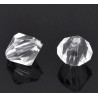Lot de 20 perles acryliques transparentes 8mm bicone toupie - idéales pour bijoux DIY - trou de 1,5mm - 100% 