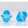 Lot de 20 perles acryliques bleues 8mm bicone toupie - idéales pour vos créations - trou de 1,5mm