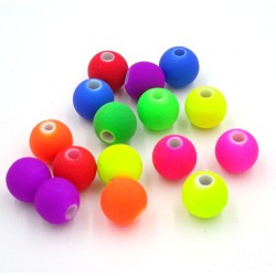 20 perles acryliques fluo mixtes de 8mm - idéales pour vos créations