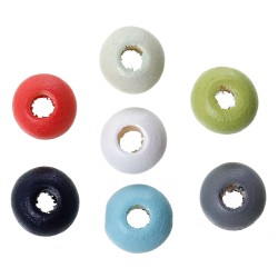 Lot de 50 perles en bois de 6mm, coloris variés - idéal pour vos créations DIY