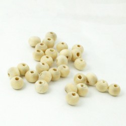 Lot de 50 ou 100 perles en bois naturel de 6mm - Idéales pour vos créations DIY !