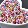 Lot de 100 perles acryliques 3mm, coloris mixte et brillant - trou de 1mm inclus