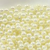 Lot de 100 perles acryliques 3mm blanc cassé, effet brillant, idéales pour bijoux - trou de 1mm