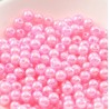 Lot de 100 perles acryliques roses 3mm, effet brillant, idéales pour vos créations - trou de 1mm inclus