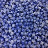 Lot de 20 perles bleues en acrylique de 8mm avec point argenté en spirale - diamètre de trou de 1,5mm.