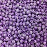 Lot de 20 perles violettes en acrylique de 8mm avec point argenté en spirale - diamètre de trou de 1,5mm inc