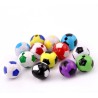 Ensemble de 10 perles de football en acrylique de 12mm, assortiment de couleurs mixtes