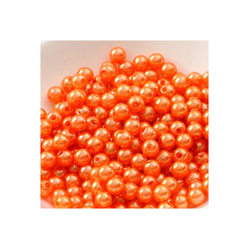 50 perles acryliques orange 4mm, effet brillant - idéales pour vos créations