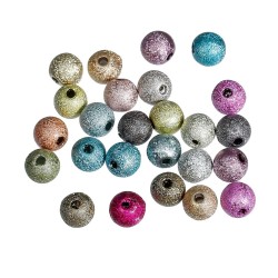 Lot de 30 perles Stardust 6mm multicolores en plastique avec trou de 1mm - idéal pour vos créations de bijou