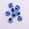 Lot de 20 perles Œil Turc bleu noir 6mm en acrylique avec trou de 1,2mm - Idéal pour la création de bijoux!