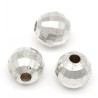 Lot de 30 perles acrylique rondes facettées argentées - 6mm, trou de 1,5mm