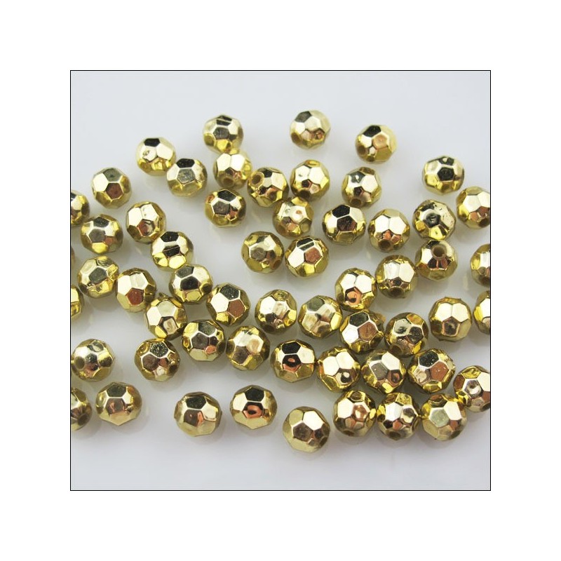 30 perles de football doré 6mm en synthétique - idéales pour vos créations DIY