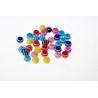 Lot de 30 perles rondes en acrylique rayé, 6mm, multicolores - idéales pour bijoux DIY.