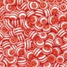 Lot de 30 perles acryliques rouges rayées, rondes de 6mm avec trou de 1mm