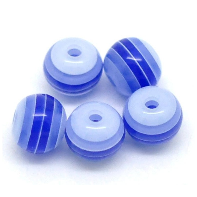 Lot de 30 perles rondes en acrylique bleu marine opaque de 6mm avec un trou de 1mm