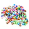 Lot de 30 perles acryliques rayées transparentes de 6mm, aux couleurs variées, avec un trou de 1mm.