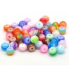 Lot de 30 perles acryliques rayées transparentes de 6mm, aux couleurs variées, avec un trou de 1mm.