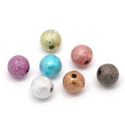 Lot de 20 perles Stardust 8mm en plastique, trou de 2mm, couleurs mixtes. Ajoutez une touche déclat à vos cr