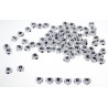 Lot de 100 perles coeur blanches en acrylique de 7mm avec lettres aléatoires - trou de 1mm