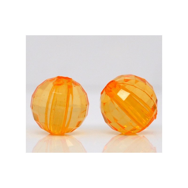 20 Perles dAcrylique Orange Transparentes à Facettes de 8mm - Ajoutez une touche de couleur éclatante à vos créations !