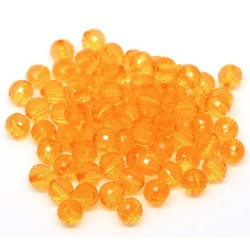 20 Perles dAcrylique Orange Transparentes à Facettes de 8mm - Ajoutez une touche de couleur éclatante à vos créations !