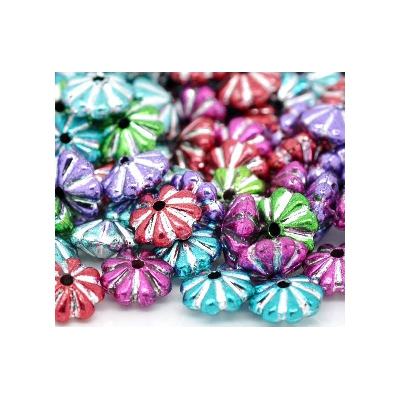 50 perles intercalaires en acrylique 6mm x 4mm - choix de couleurs - idéales pour bijoux - quantité de 50 pi