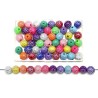 Lot de 50 perles acryliques 6mm argentées, multicolores - idéales pour bijoux DIY