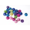 Lot de 10 perles fleurs acryliques 10mm, multicolores - trou de 2mm - qualité supérieure.