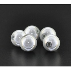 20 perles blanches 8mm effet oeil de poisson - magie et qualité garanties en acrylique