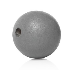 Lot de 20 perles en bois gris de 10mm avec trou de 2mm - idéal pour vos créations DIY