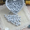 Lot de 50/100/200 perles rondes en acrylique blanc, lettre alphabet 8mm, idéales pour bijoux DIY