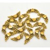 Lot de 5 perles en métal doré en forme daile dange - 22mm x 9mm, trou de 1mm inclus.