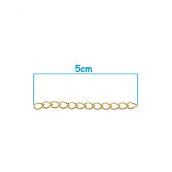 Lot de 10 chaînes dextension dorées en métal - 5x4mm, 5cm de longueur