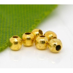 Lot de 100 perles en métal doré brillant de 2mm avec trou de 1mm - idéal pour vos créations