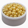 Lot de 10 perles rondes filigranes dorées en métal - diamètre 8mm, trou de 1mm - couleur bronze
