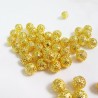 Lot de 10 perles rondes filigranes dorées en métal - diamètre 8mm, trou de 1mm - couleur bronze