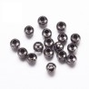 Lot de 100 perles en métal gunmetal brillant de 3mm - trou de 1mm - couleur cuivrée.