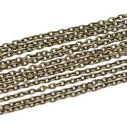 Chaine Maille Forçat en Métal Bronze 3mm x 2mm - 1m de Longueur pour Bijoux et DIY