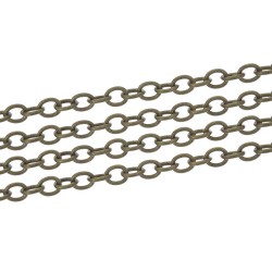 Chaine Maille Forçat en Bronze 2mm x 1,5mm - 1m de Longueur pour Bijoux et Artisanat Métallique