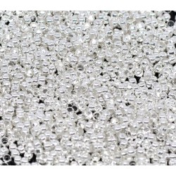 Lot de 500 Perles à Écraser Argentées 2mm en Métal de Qualité Supérieure avec Trou de 1,3mm - Idéales p