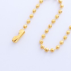 Lot de 5 chaînettes à billes dorées 2,4mm avec fermoir - idéales pour bijoux - 10cm de longueur