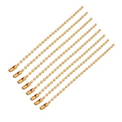 Lot de 5 chaînettes à billes dorées 2,4mm avec fermoir - idéales pour bijoux - 10cm de longueur