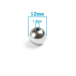 Lot de 10 perles en hématite argentée de 12mm, non-magnétiques - idéales pour vos créations de bijoux.