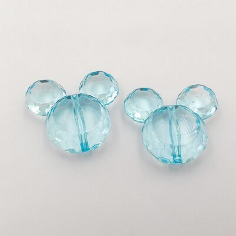 Perle en Acrylique Souris 37x34mm Mickey - Choisissez Votre Couleur Préférée parmi 10 Options - Qualité Ac